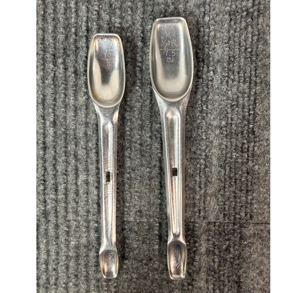 Vintage Foley Nesting Measuring Spoon Set Stainless Steel 2 Piece Set MidCentury